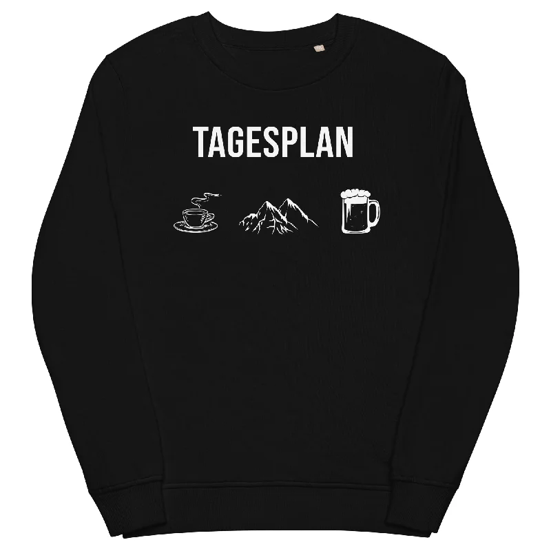 Tagesplan Kaffee, Berge und Bier - Unisex Premium Organic Sweatshirt Hoodie with Side Slits Relaxed Casual