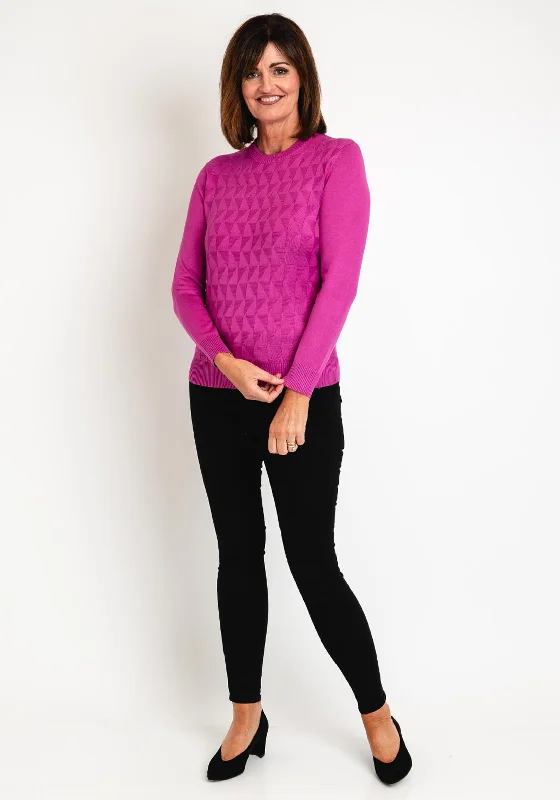 Castle Of Ireland Triangle Printed Knit Sweater, Rose Parfait Satin Blend Silk Blend Wool Blend