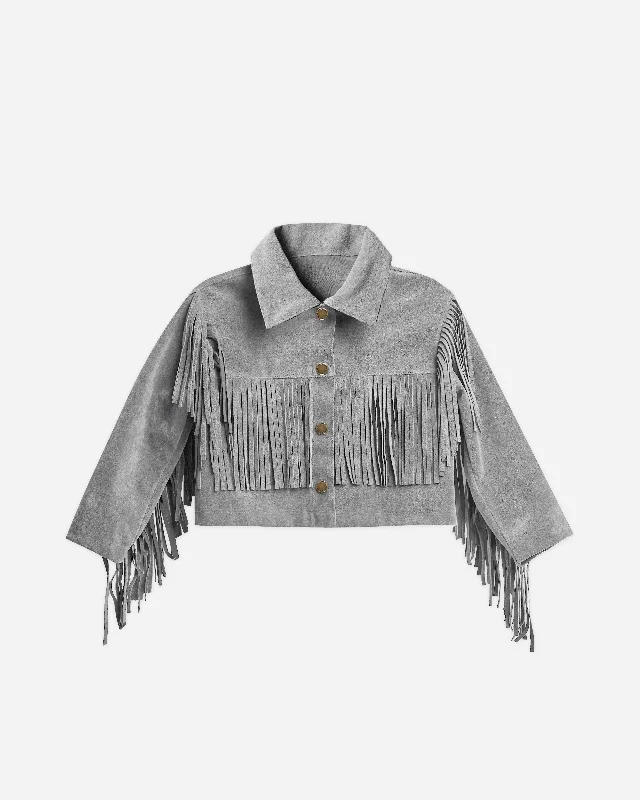 Fringe Jacket || Dusty Blue Rayon Jacket Velvet Jacket Corduroy Jacket