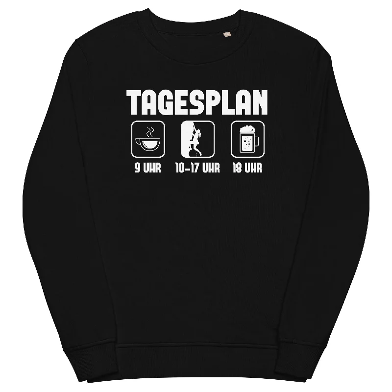 Tagesplan 1 - Unisex Premium Organic Sweatshirt Hoodie with Frayed Bohemian Relaxed