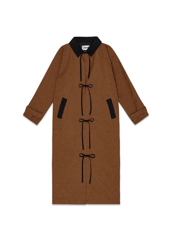 ISAURA COAT - Brown/Black Vent Hem Cuff