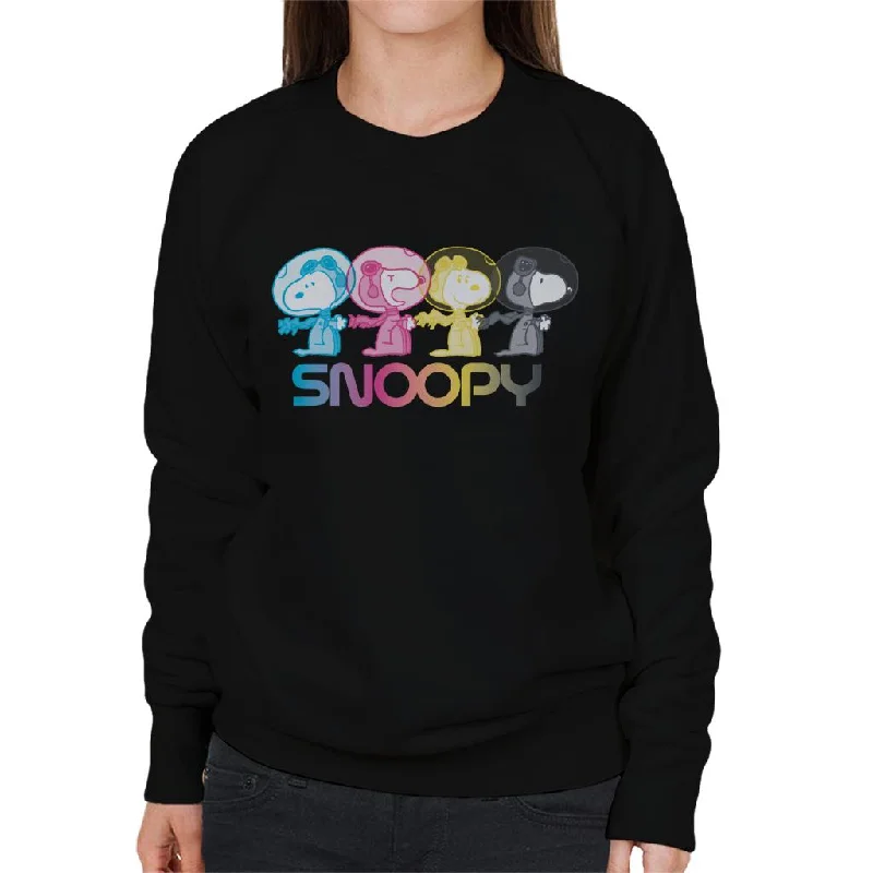 Peanuts Snoopy Space Emotions Women's Sweatshirt Hoodie with Hem Ribbing Snug Secure