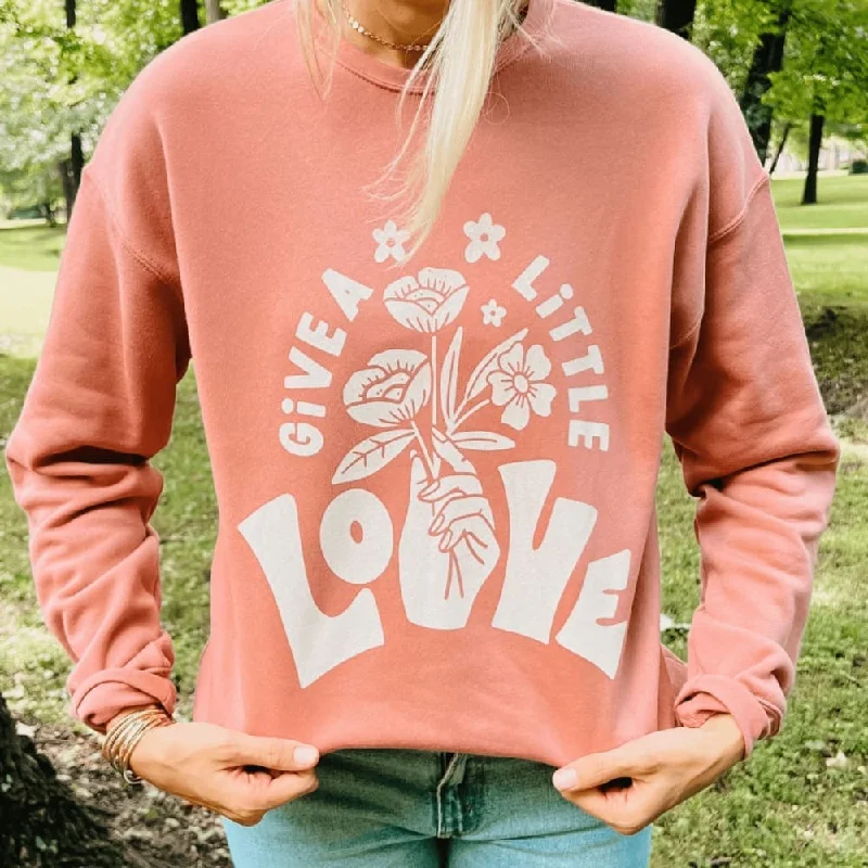 Give a Little Love Sweatshirt Hoodie with Velcro Closure Adjustable Secure