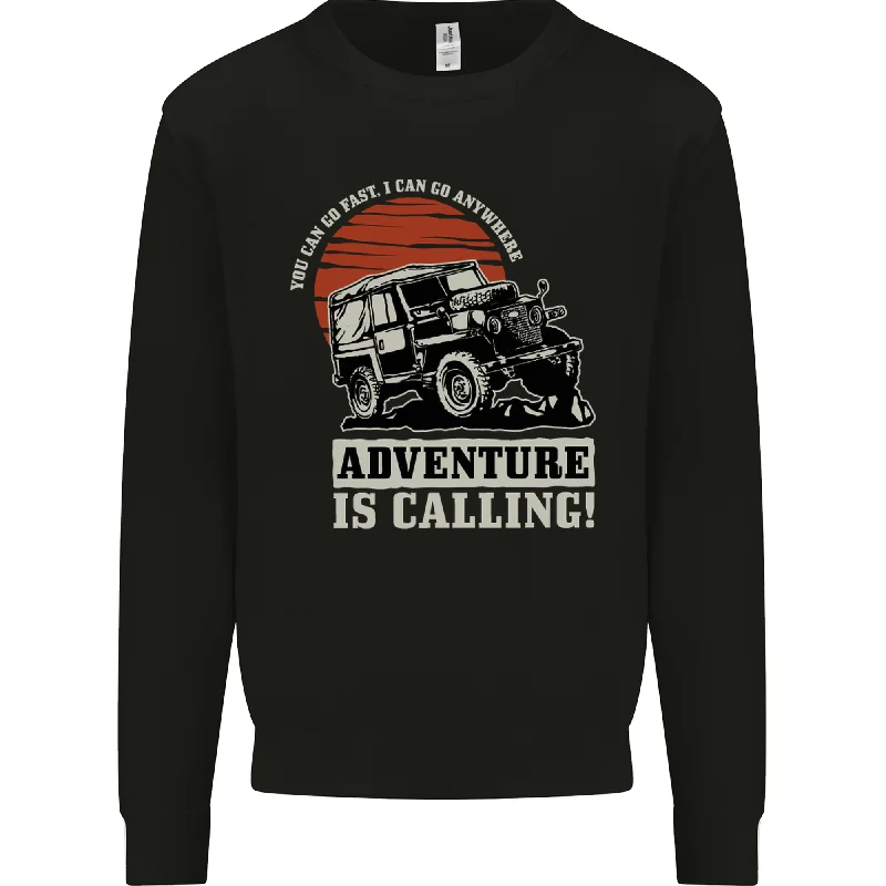 Adventure Is Calling 4X4 Off Roading Road Mens Sweatshirt Jumper Hoodie Sweatshirt Pullover