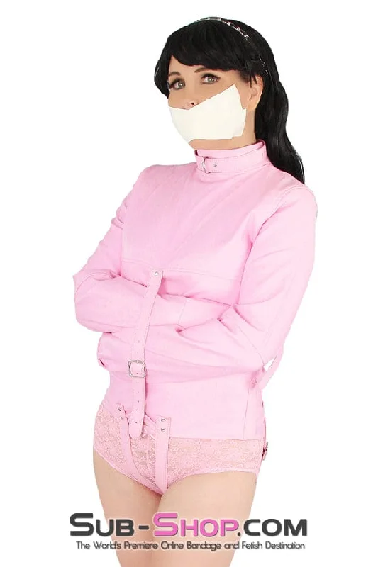 0790MH      Drive Me Crazy Pink Straitjacket Front Pockets Side Pockets Patch Pockets