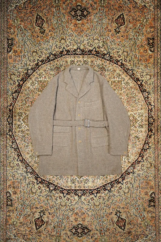 Taiga Takahashi BELTED ENGINEER COAT (BEIGE) Pockets Sleeves Lining