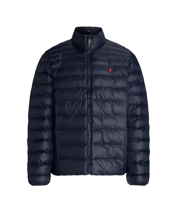 The Colden Packable Jacket - Navy Collared Jacket Crew Neck Jacket Turtle Neck Jacket