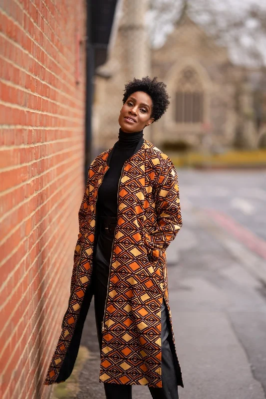 African Summer Coat in Orange Stole Shawl Scarf