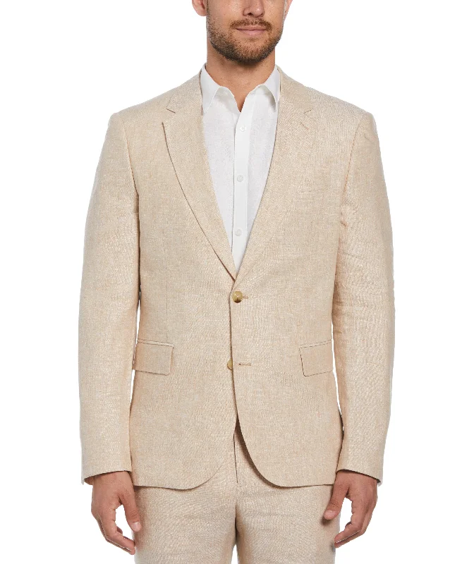 Delave Linen Sport Coat Buttoned Toggled Snapped