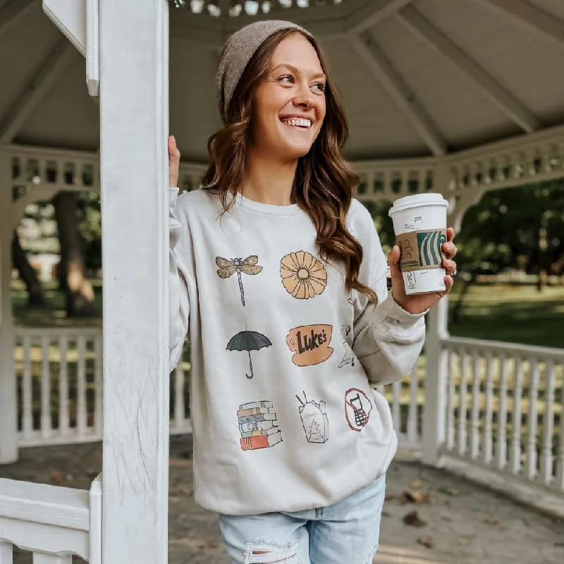 Gilmore Girls Clipart Sweatshirt Hoodie with Oversized Fit Loose Comfortable