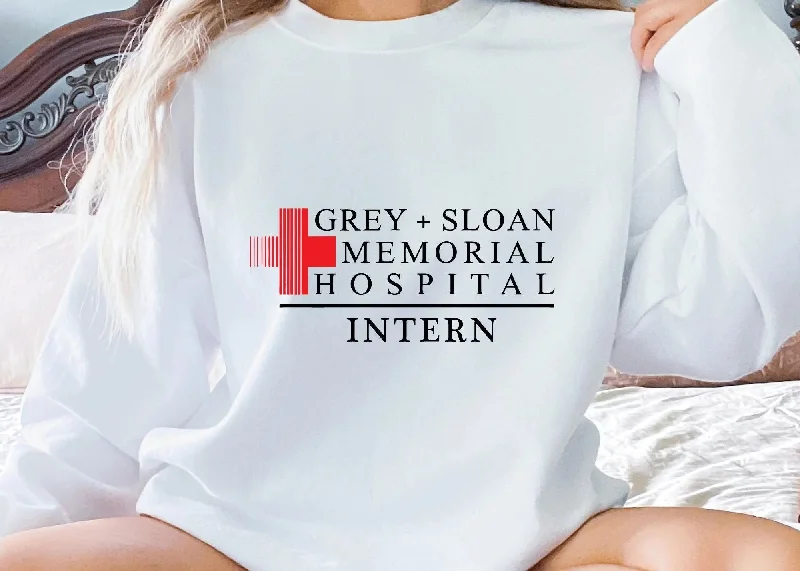 Grey's Sloan Intern Sweatshirt GA Matching Pajama Bottoms Hoodie with Strings Custom Fit Adjustable