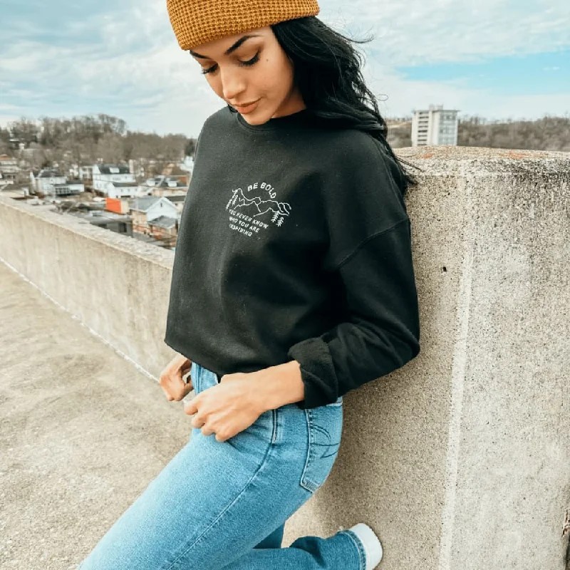 Be Bold Cropped Sweatshirt Hoodie with Pocket Utility Practical