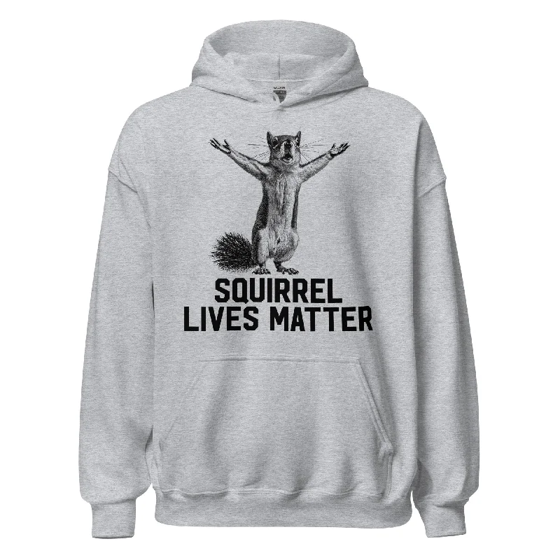 Squirrel Lives Matter Hoodie Hoodie with Belted Waist Structured Tailored