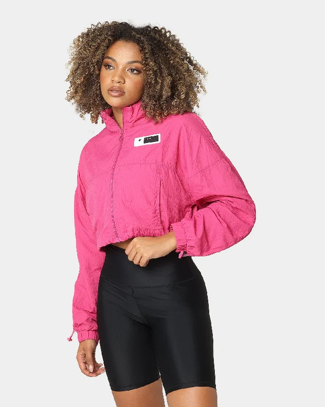 Sik Silk Women's Cropped Ruched Jacket Pink Fitted Jacket Loose Jacket Oversized Jacket