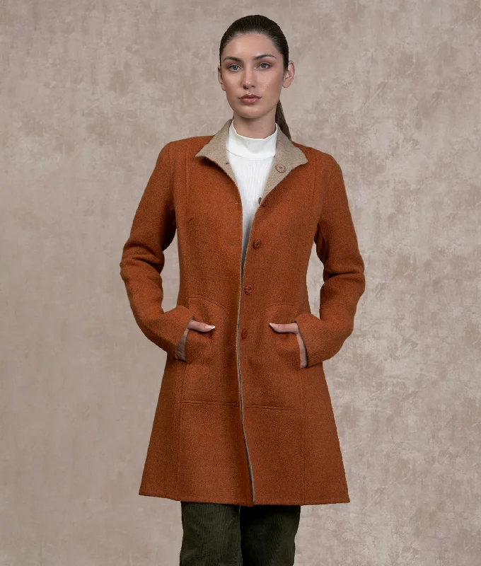 Reversible Soft Coat Cape Coat Herringbone Coat Tweed Coat