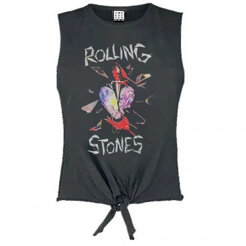 Amplified Womens/Ladies Hackney Diamonds The Rolling Stones Crop Top Lace Blend Ribbed Blend Corduroy Blend