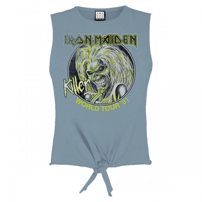 Amplified Womens/Ladies Killer World Tour ´81 Iron Maiden Crop Top Fashionable Trendy Casual