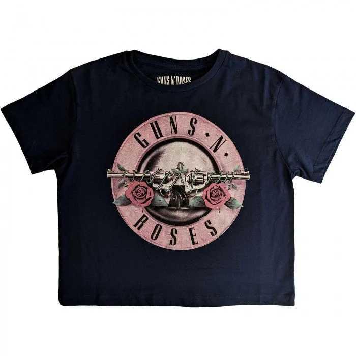 Guns N Roses Womens/Ladies Classic Logo Crop Top Cotton Fabric Linen Fabric Terry Fabric