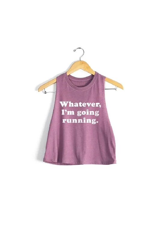 I'm Going Running Racerback Crop Top Cotton Fabric Linen Fabric Terry Fabric