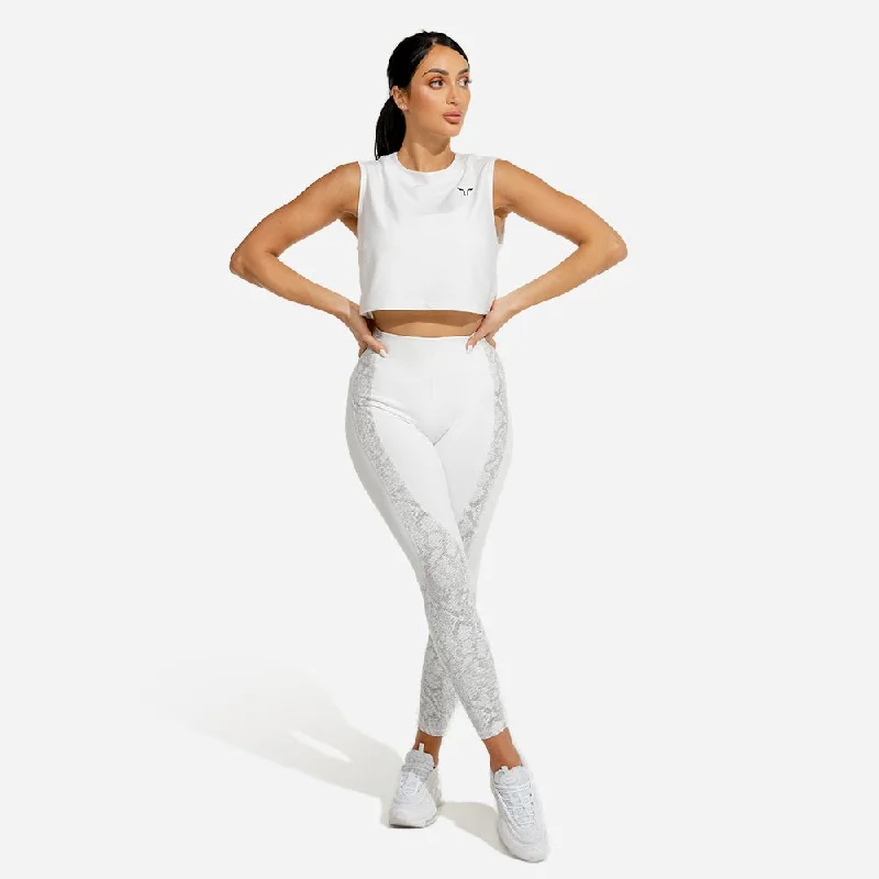 Limitless Crop Top - White Real Fur Shearling Chenille