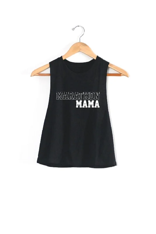 Marathon Mama Racerback Crop Top Elegant Classic Vintage