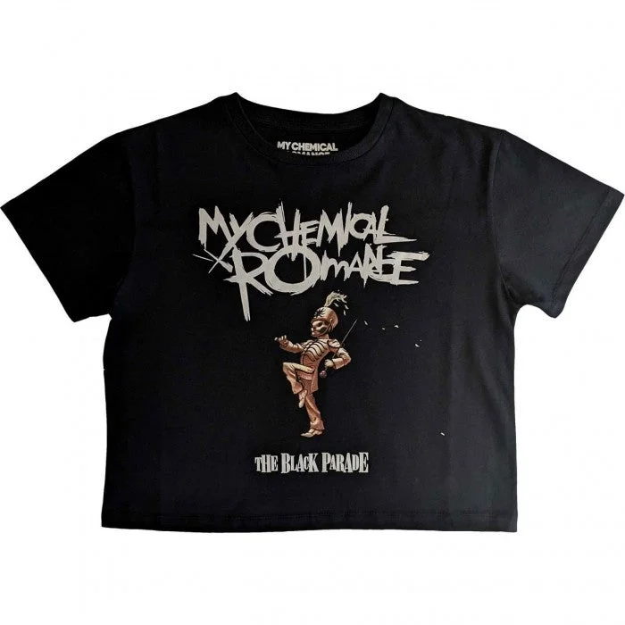 My Chemical Romance Womens/Ladies The Black Parade Crop Top Wool Fabric Cashmere Fabric Tweed Fabric