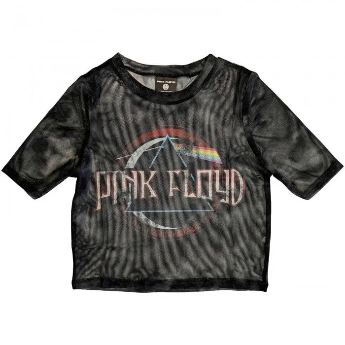 Pink Floyd Womens/Ladies Dark Side Of The Moon Seal Mesh Crop Top Nylon Fabric Polyester Fabric Spandex Fabric