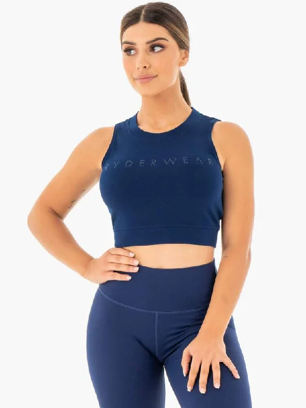 Ryderwear Motion Crop Top - Navy Crop Top Seamless Stretchy