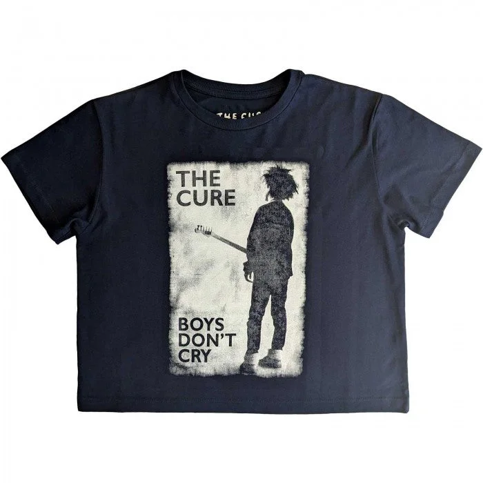 The Cure Womens/Ladies Boys Don´t Cry Crop Top Denim Fabric Leather Fabric Suede Fabric