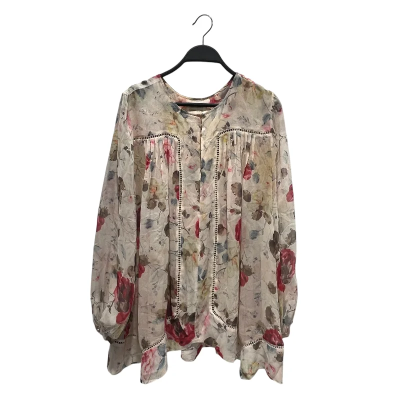 Zimmermann/T-Shirt/S/Floral Pattern/MLT/sheer Thin T-Shirt Open Front Quick Dry