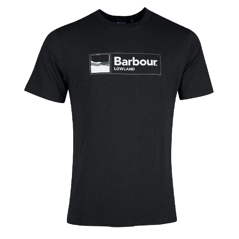 Barbour Lowland T-Shirt Black Thin T-Shirt Open Front Quick Dry