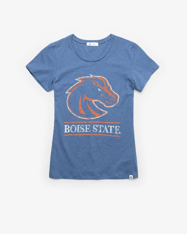 BOISE STATE BRONCOS FINELINE '47 FRANKIE TEE WOMENS Basic T-Shirt Crew Neck Short Sleeve