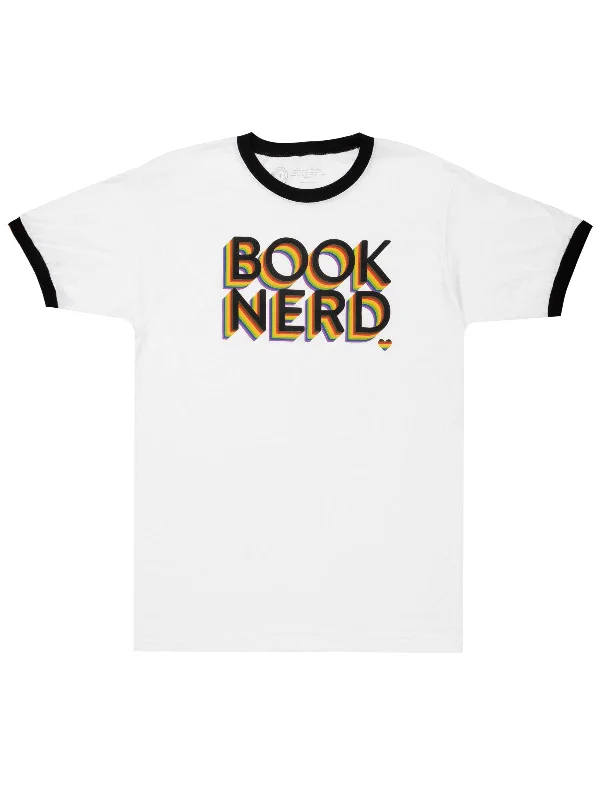 Book Nerd Pride Unisex Ringer T-Shirt Welt Pockets Slit Pockets