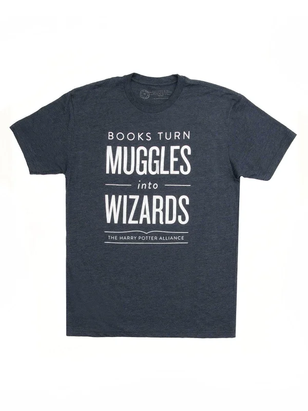 Books Turn Muggles into Wizards Unisex T-Shirt Print Jacquard Patchwork