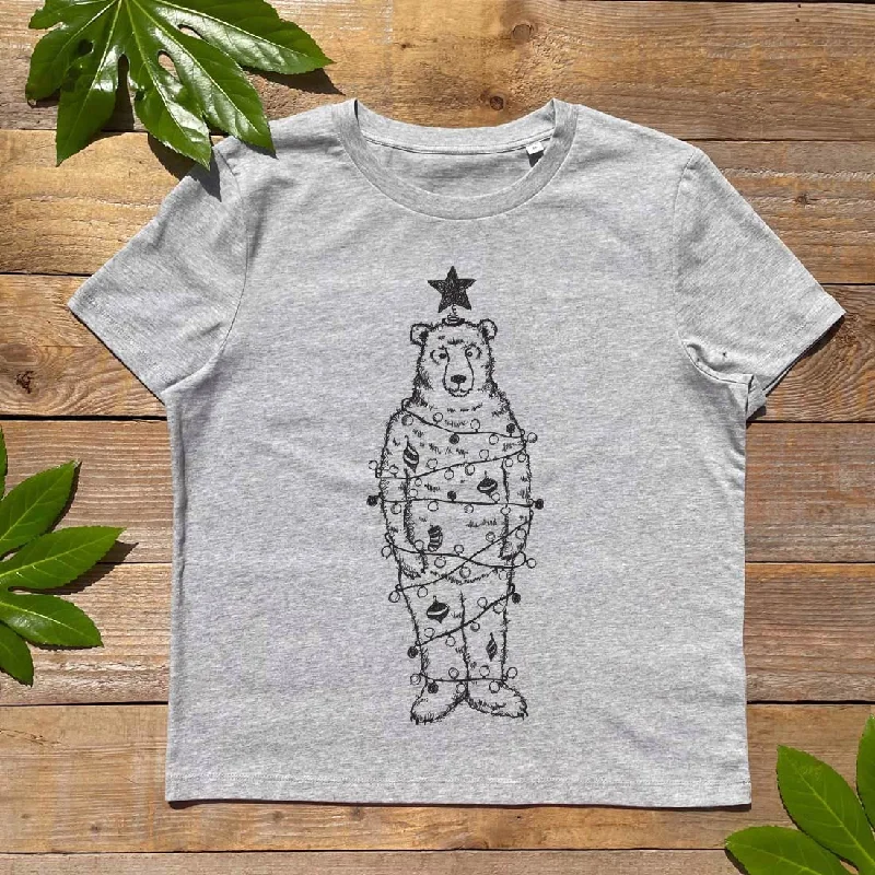 'Christmas Tree Bear' - Women's T-Shirt Rayon Velvet Corduroy