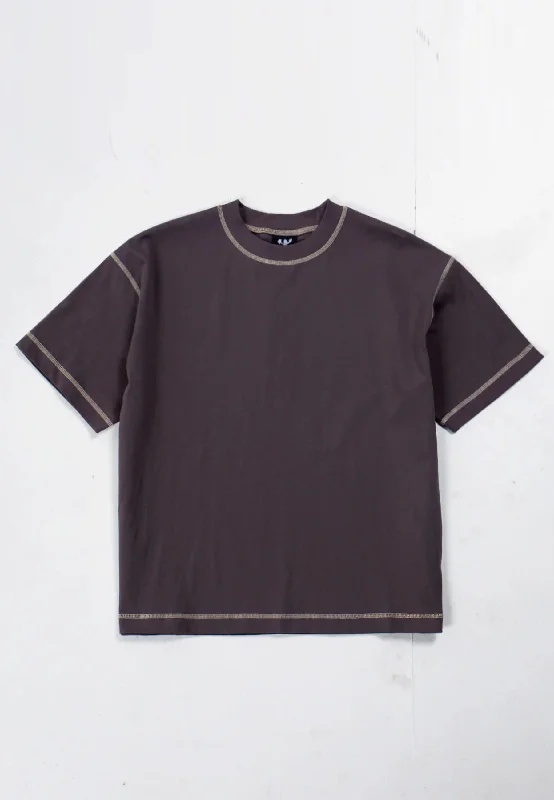 Contrast T-shirt - Charcoal Mesh Blend Leather Blend Suede Blend