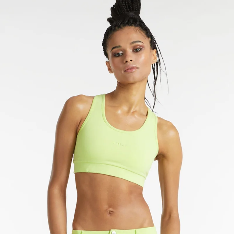 Crop Top - Lime Green Chenille Blend Fleece Blend Nylon Blend