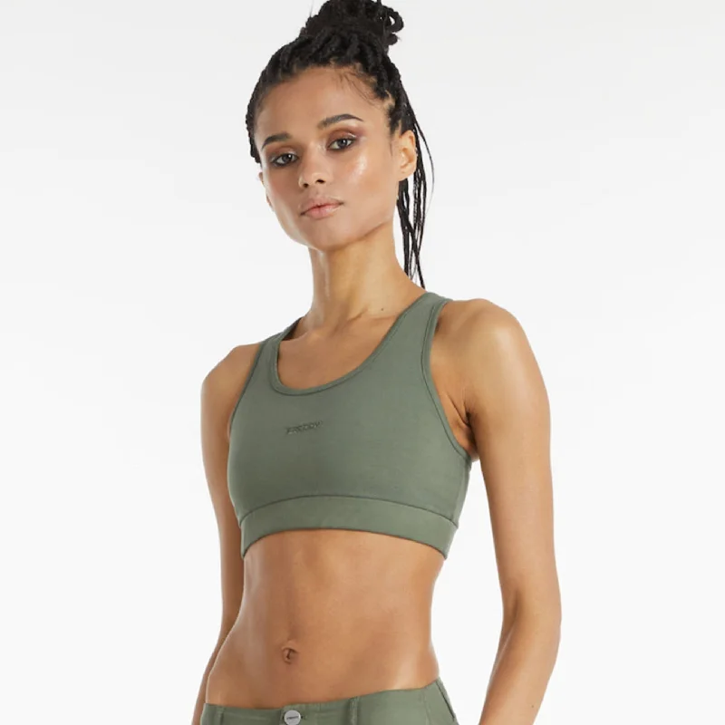 Crop Top - Military Green Terry Blend Velvet Blend Canvas Blend