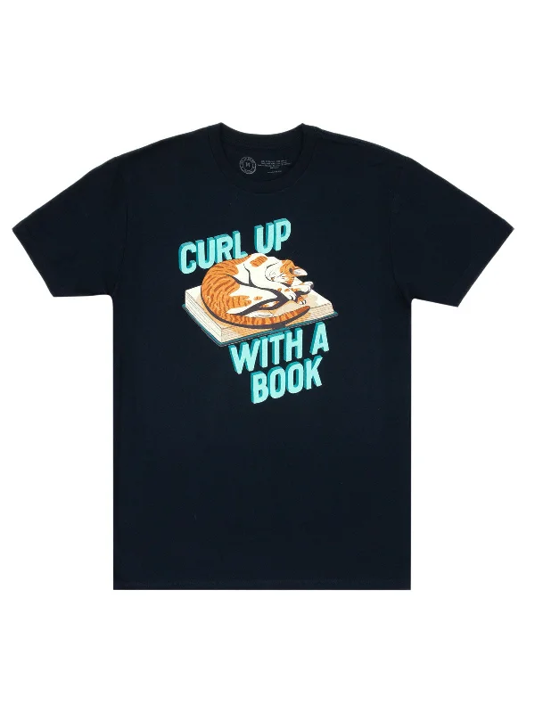 Curl Up with a Book Unisex T-Shirt Solid Print Embellished