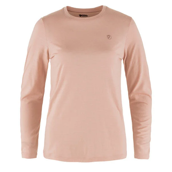 Fjallraven Womens Abisko Wool LS Base Layer T-Shirt Chalk Rose Plaid T-Shirt Polka Dot Checkered