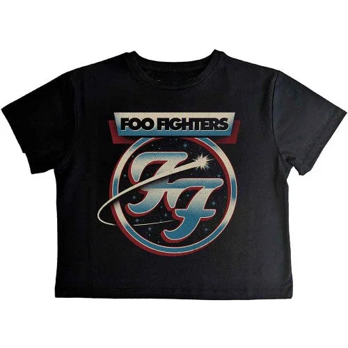 Foo Fighters Womens/Ladies Comet Crop Top Print Jacquard Patchwork