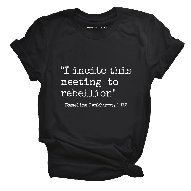 I Incite This Meeting To Rebellion Feminist T-Shirt Sequined Glittery Shiny