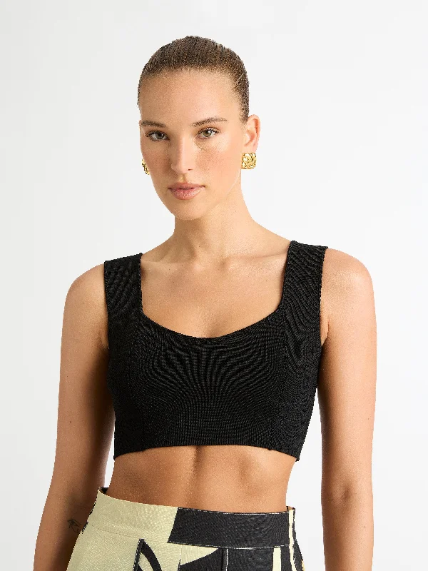 JACINTA CROP TOP Lace Blend Ribbed Blend Corduroy Blend