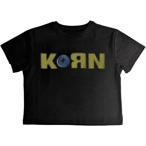 Korn Womens/Ladies Doll Issues Crop Top Hooded Caped Shawl Collar