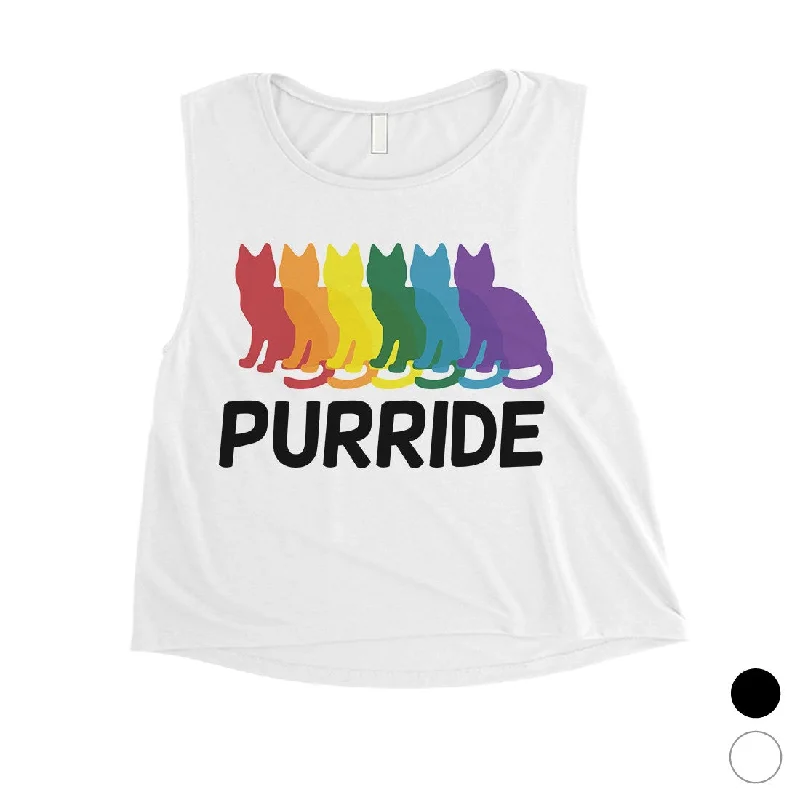 LGBT Purride Rainbow Cats Womens Crop Top Fashionable Trendy Casual