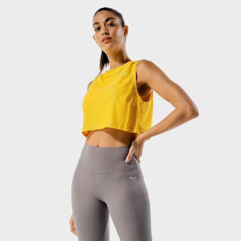 Limitless Crop Top - Yellow Wool Fabric Cashmere Fabric Tweed Fabric