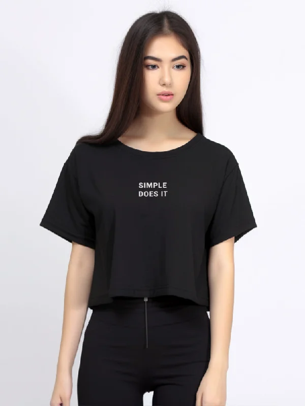 Third Day LTD14 OLC crop top loose simple does it black Iron Safe Non-Iron Wrinkle Free