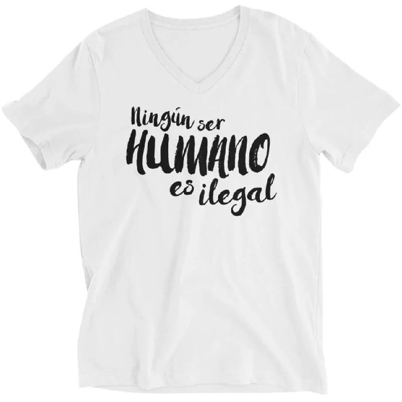 Ningún Ser Humano Es Ilegal -- Unisex T-Shirt Sequined Glittery Shiny