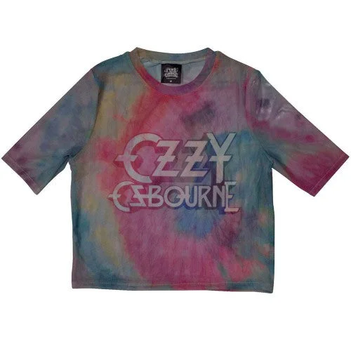 Ozzy Osbourne Womens/Ladies Logo Mesh Crop Top Cashmere Blend Cotton Blend Poly Blend