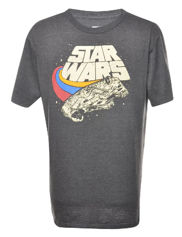 Star Wars Printed T-shirt - L Hooded Caped Shawl Collar